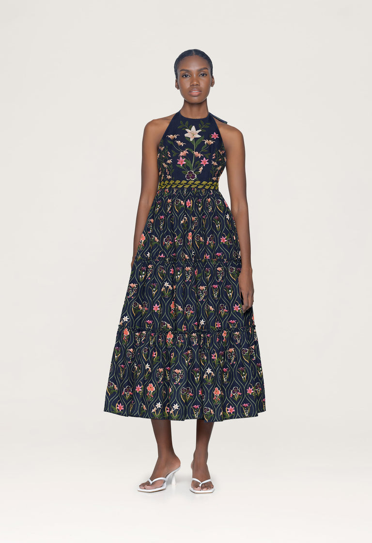 Consuelo-Pacifico-Embroidered-Midi-Dress-13396 - 1